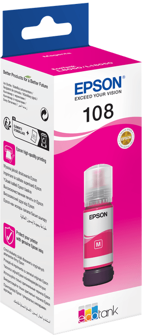 Epson 108 Magenta - Bouteille d'encre Epson EcoTank d'origine (C13T09C34A) — image 3