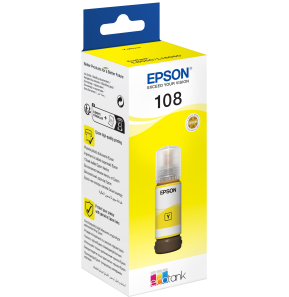 Epson 108 Jaune - Bouteille d'encre Epson EcoTank d'origine (C13T09C44A)