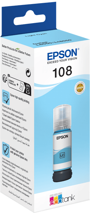 Epson 108 Cyan clair - Bouteille d'encre Epson EcoTank d'origine (C13T09C54A) — image 3