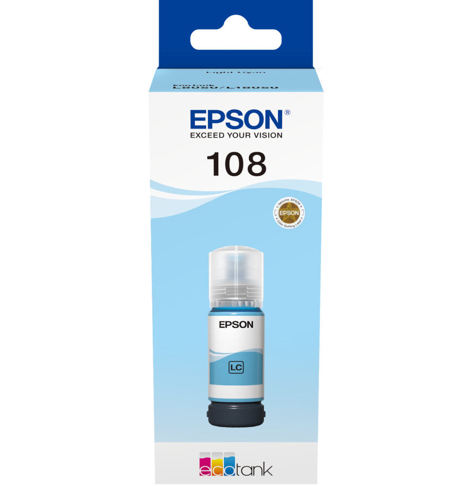 زجاجة حبر Epson EcoTank أصلية Epson 108 سماوي فاتح (C13T09C54A) — صورة 2