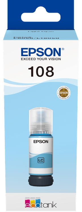 Epson 108 Cyan clair - Bouteille d'encre Epson EcoTank d'origine (C13T09C54A) — image 2