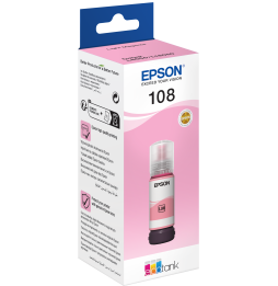 Epson 108 Magenta clair - Bouteille d'encre Epson EcoTank d'origine (C13T09C64A)