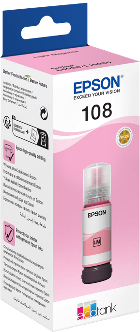 Epson 108 Magenta clair - Bouteille d'encre Epson EcoTank d'origine (C13T09C64A) — image 3