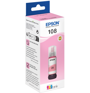 Epson 108 Magenta clair - Bouteille d'encre Epson EcoTank d'origine (C13T09C64A)