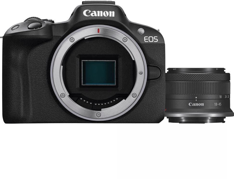 Canon EOS R50 Mirrorless Camera + RF-S 18-45mm F4.5-6.3 IS STM Lens (5811C013AA) — image 1