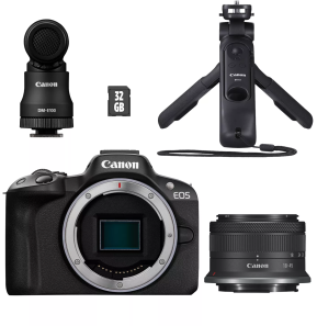 Appareil photo hybride Canon EOS R50 + objectif RF-S 18-45mm F4.5-6.3 IS STM - Kit pour vlogueur (5811C035AA)