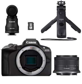 Appareil photo hybride Canon EOS R50 + objectif RF-S18-45mm F4.5-6.3 IS STM - Kit pour vlogueur (5811C035AA)
