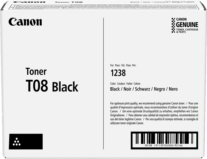 تونر Canon أصلي Canon T08 أسود (3010C006) — صورة 1