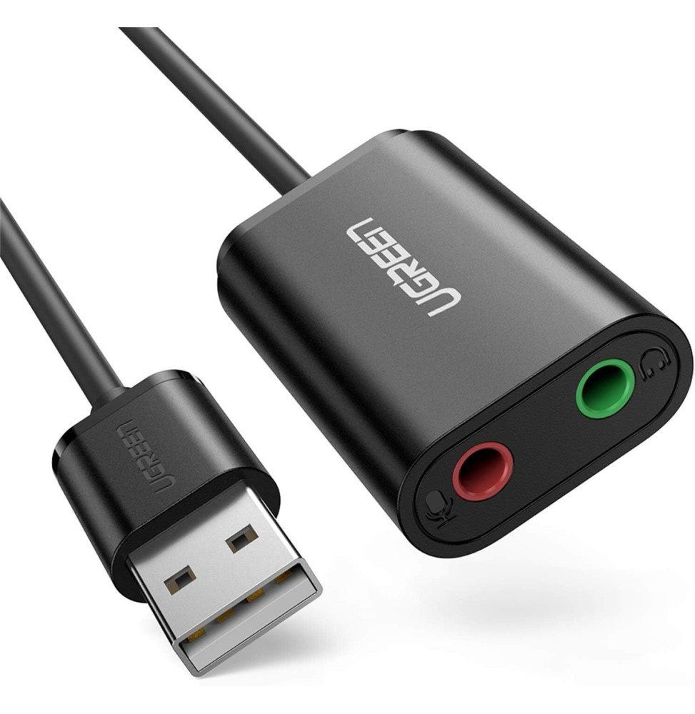 Adaptateur Ugreen USB-A vers 3 5mm audio Stereo Noir (30724)