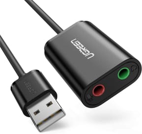 محول Ugreen USB-A إلى 3.5 mm صوت ستيريو أسود (30724)
