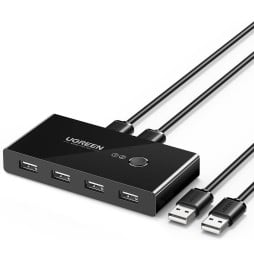 Switch Commutateur Ugreen 4 Ports pour 2 PC 2 Entrées 4 Sorties USB (30767)