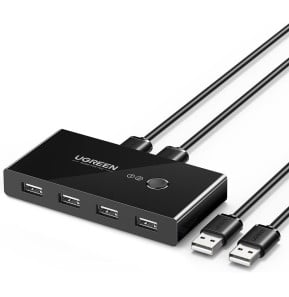 Switch Commutateur Ugreen 4 Ports pour 2 PC 2 Entrées 4 Sorties USB (30767)