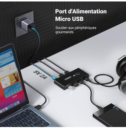 Switch USB 3.0 Ugreen 4 Ports pour 2 PC (30768)