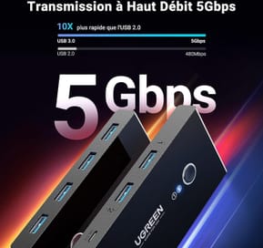 Switch USB 3.0 Ugreen 4 Ports pour 2 PC (30768) — image 5