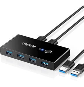 Switch Commutateur USB 3.0 Ugreen KVM 4 Ports pour 2 PC USB KVM 2 Entrées 4 Sorties USB (30768)