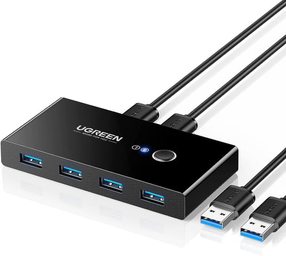 Ugreen 4-Port USB 3.0 Switch for 2 PCs (30768)