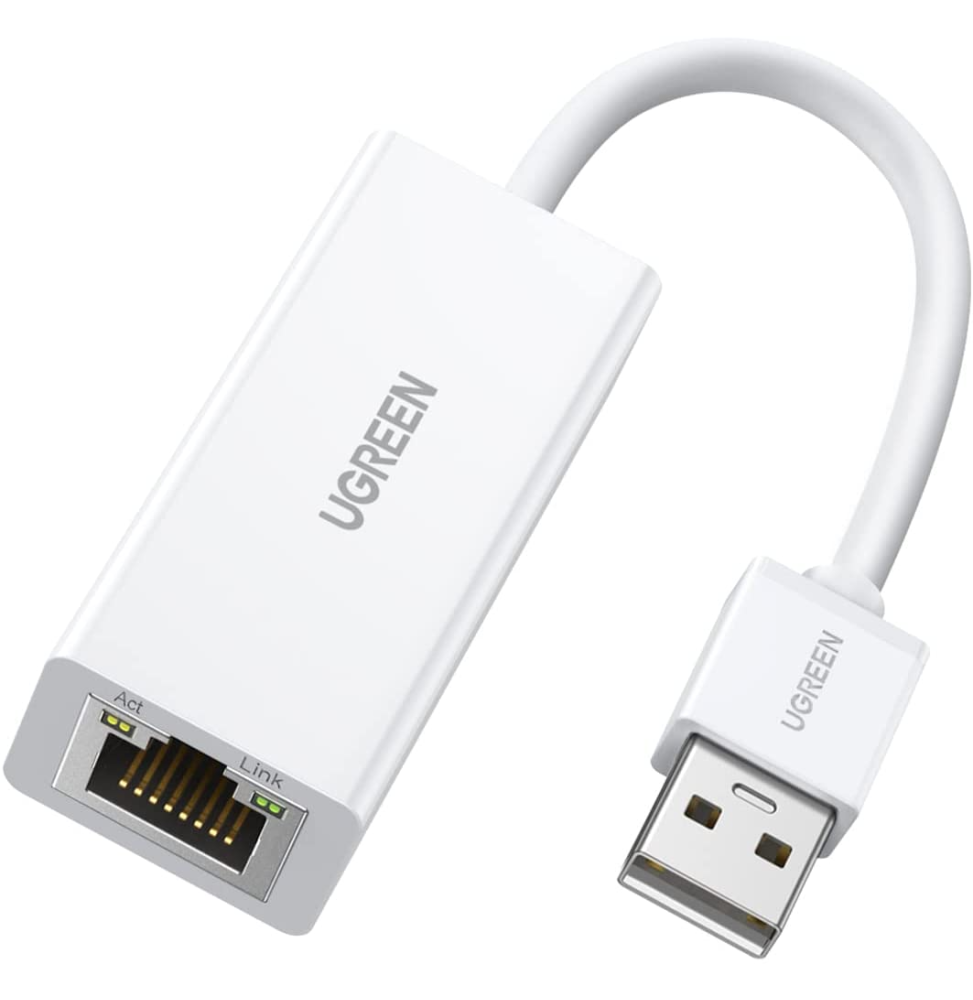 Adaptateur Ugreen USB 2.0 vers Ethernet RJ45 Réseau à 100Mbps - Blanc (20253)
