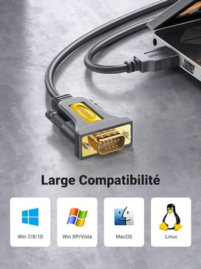 Câble Série Ugreen Câble USB 2.0 vers RS232 DB9 Mâle - 1.5 mètre (20211) — image 3