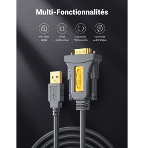 Câble Série Ugreen Câble USB 2.0 vers RS232 DB9 Mâle - 1.5 mètre (20211)