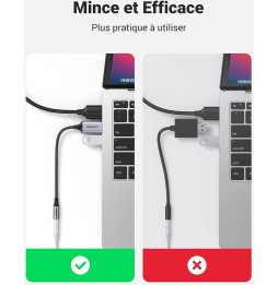 Câble Ugreen USB-A vers port audio jack 3.5 mm (30757)