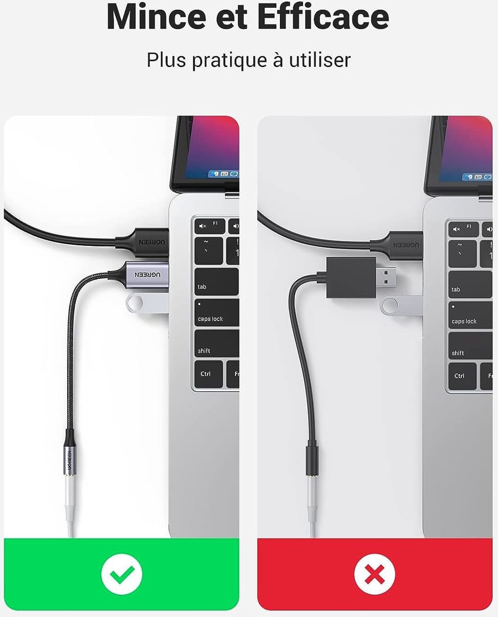 Câble Ugreen USB-A vers port audio jack 3.5 mm (30757) — image 3