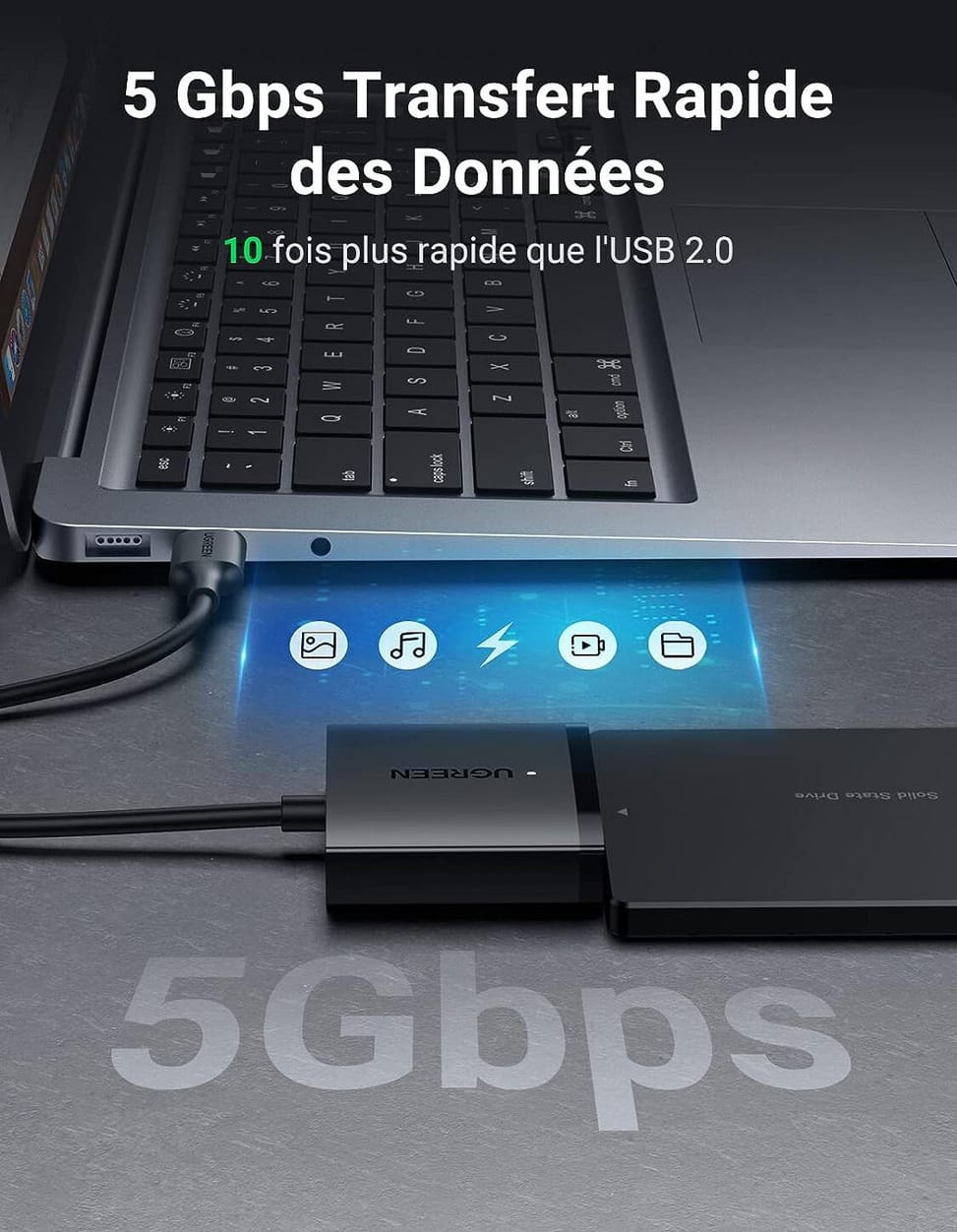 Adaptateur Ugreen USB 3.0 vers 2,5/3,5 SATA (60561) — image 4