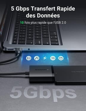 Adaptateur Ugreen USB 3.0 vers 2,5/3,5 SATA (60561) — image 4