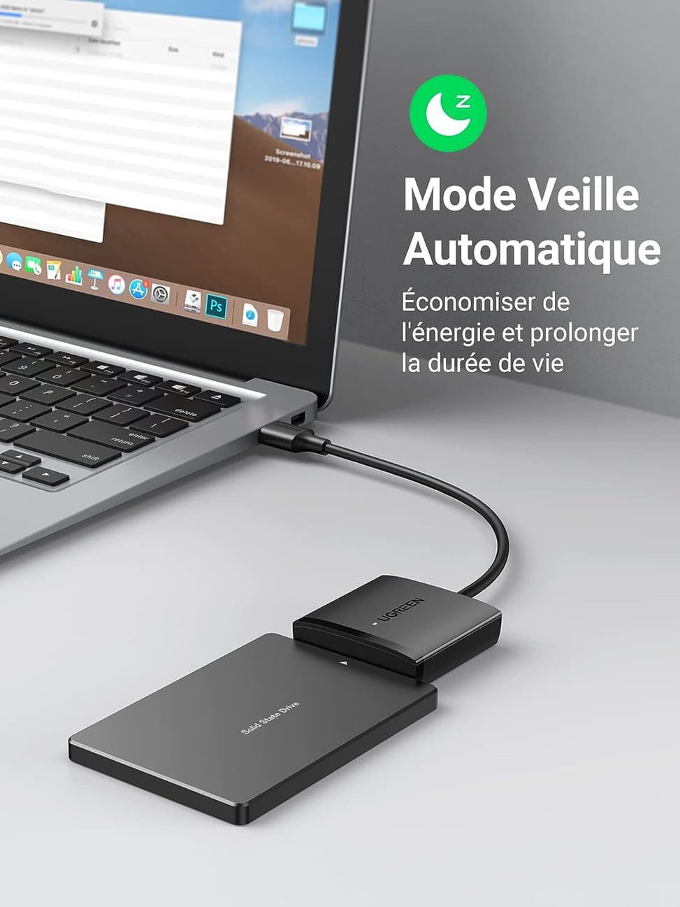 Adaptateur Ugreen USB 3.0 vers 2,5/3,5 SATA (60561) — image 2