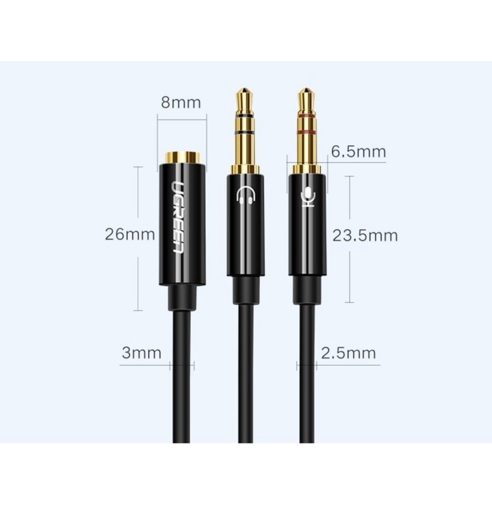 Câble Aux Ugreen 3,5 mm mâle à 3,5 mm femelle