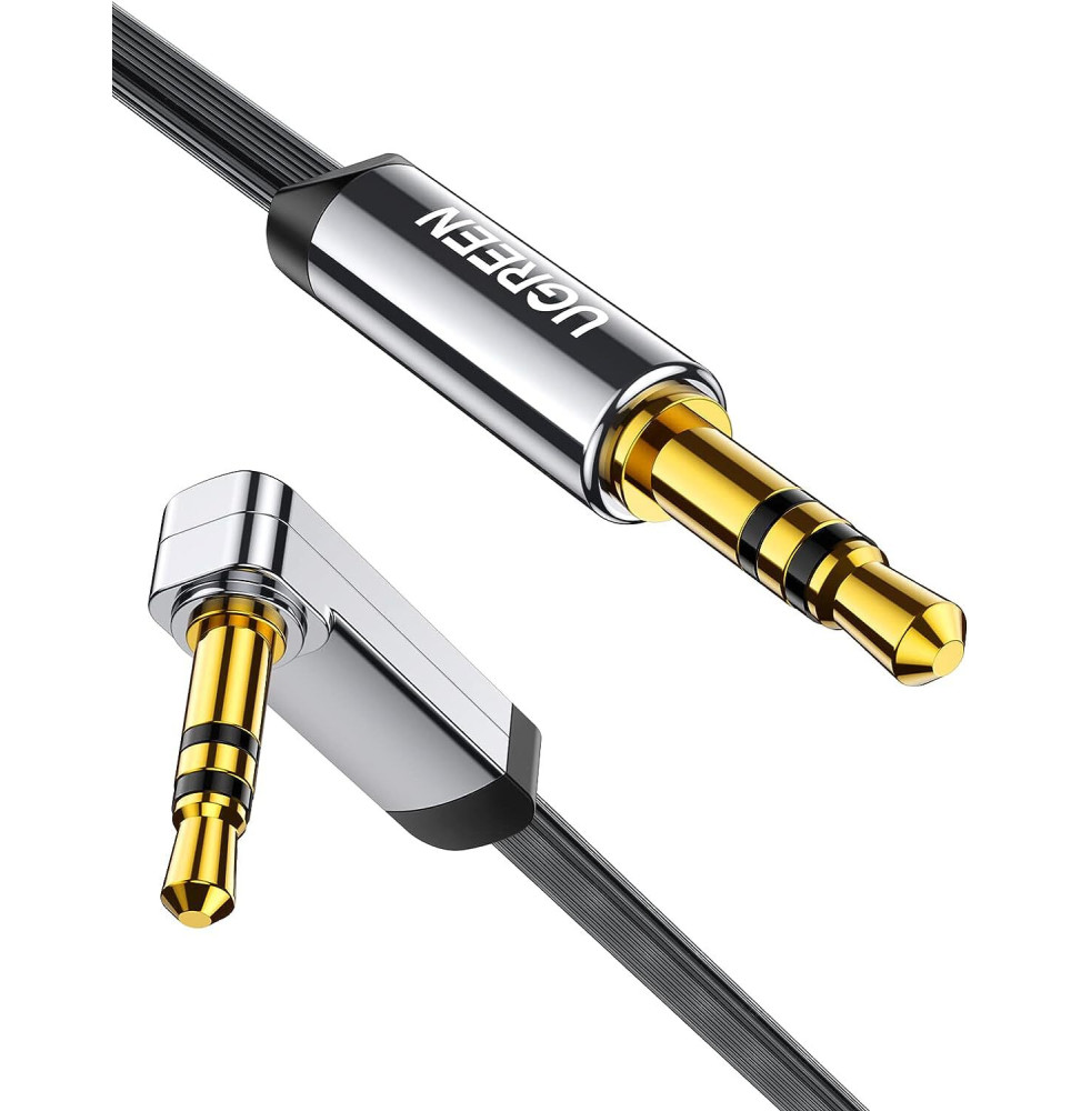 Câble Ugreen audio jack 3.5mm Male vers Male plat à angle Câble - 2M  (10599) prix Maroc