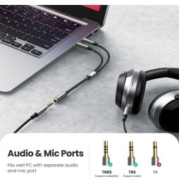 Adaptateur Ugreen Audio 3.5 Male vers 3.5 Female Aliminum (20899)