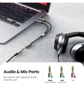 Adaptateur Ugreen Audio 3.5 Male vers 3.5 Female Aliminum (20899)