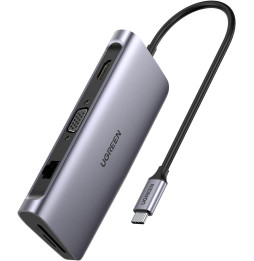 Hub USB-C Ugreen HDMI VGA Adaptateur USB C Ethernet Gigabit 1000 Mbps 9 en 1 Dock Multi Ports PD 100W 3 Sorties USB 3.0 5Gbps (4