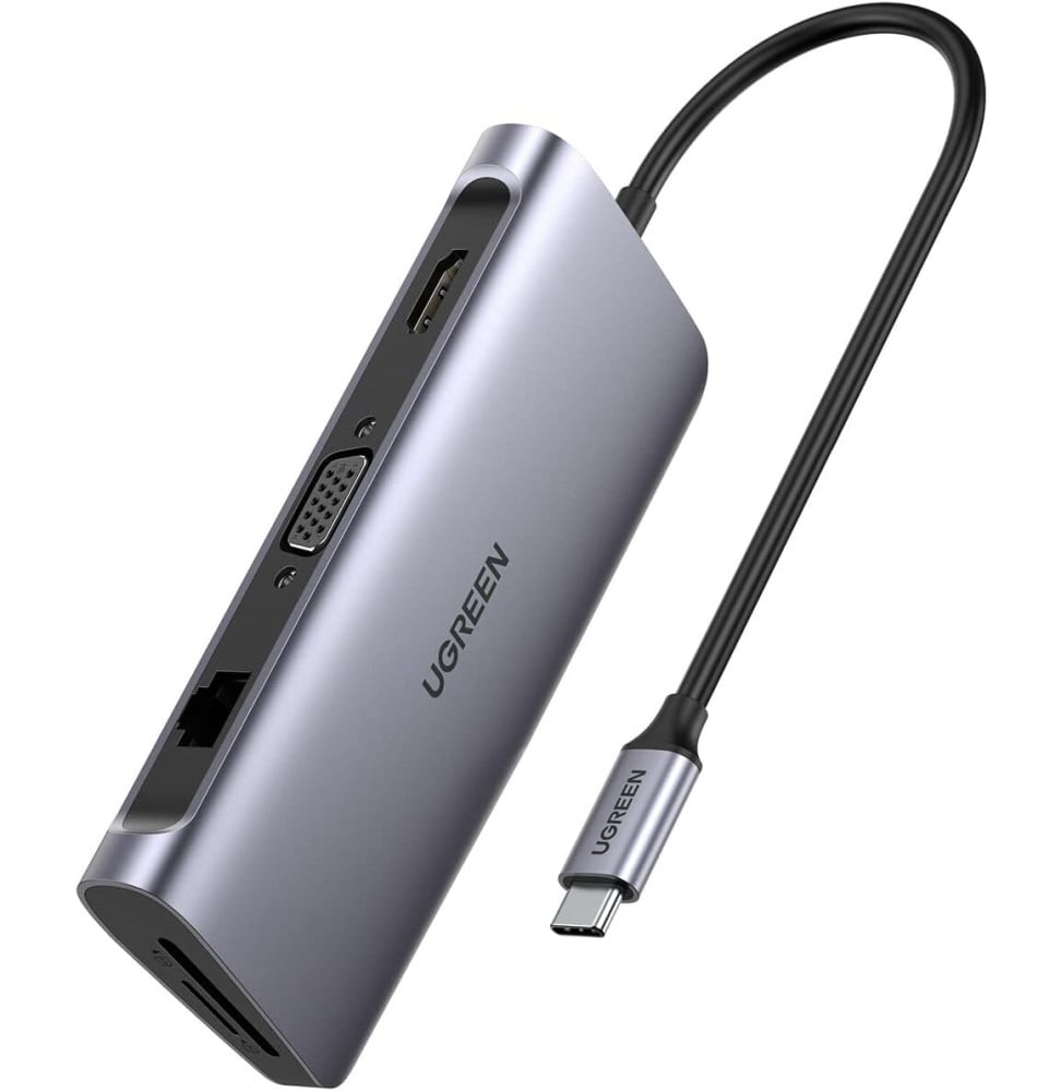 Station d'accueil 8en1 Type-C Vers HDMI, VGA, 2x USB 3.0, Lecteur