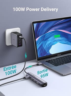 Hub USB-C Ugreen 5 en 1 Supporte PD (Power Delivery) 100W Recharge (10919) — image 4