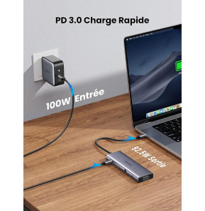 Hub USB-C Ugreen 10 en 1 Supporte PD 100W Recharge (80133)