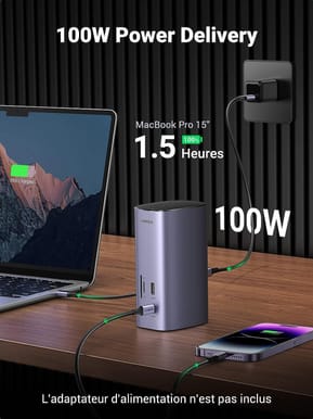 Hub USB-C Ugreen Revodok 12 en 1 Supporte PD (Power Delivery) 100W Recharge (90325) — image 7
