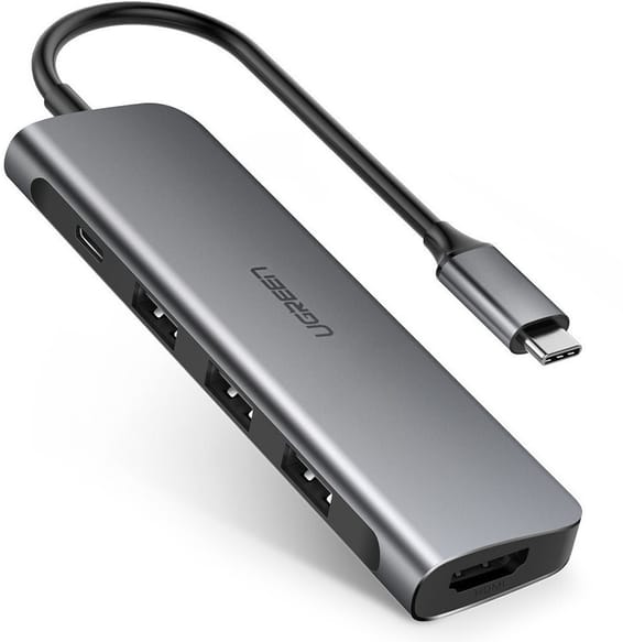 Hub USB-C Ugreen 5 en 1 Supporte PD (Power Delivery) 100W Recharge (50209)