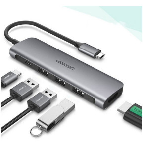 Hub USB-C Ugreen 5 en 1 Supporte PD (Power Delivery) 100W Recharge (50209)