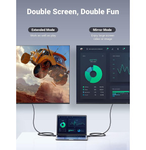 Câble Ugreen Displayport Male vers HDMI Male - 3 mètres (10203)