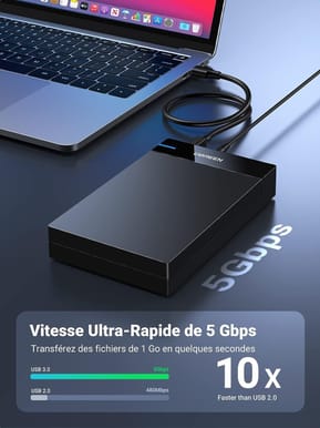 Boitier externe Ugreen USB 3.0 SATA 2.5 et 3.5 HDD/SSD (50422) — image 2