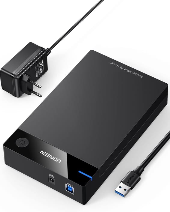 Ugreen USB 3.0 SATA 2.5 and 3.5 HDD/SSD External Enclosure (50422)