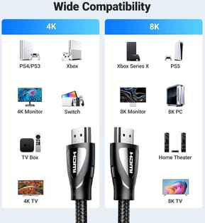 Câble Ugreen HDMI 2.1 Male vers Male - 2 mètres (80403) — image 3