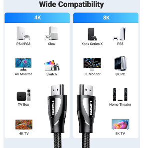 Câble Ugreen HDMI 2.1 Male vers Male - 2 mètres (80403)