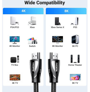 Câble Ugreen HDMI 2.1 Male vers Male - 3 mètres (80404)