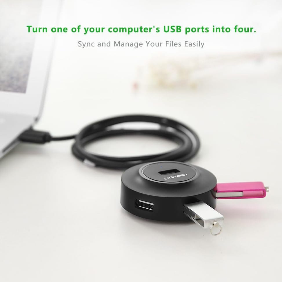 موزع USB 2.0 Ugreen 4 منافذ - 1M (20277) — صورة 2