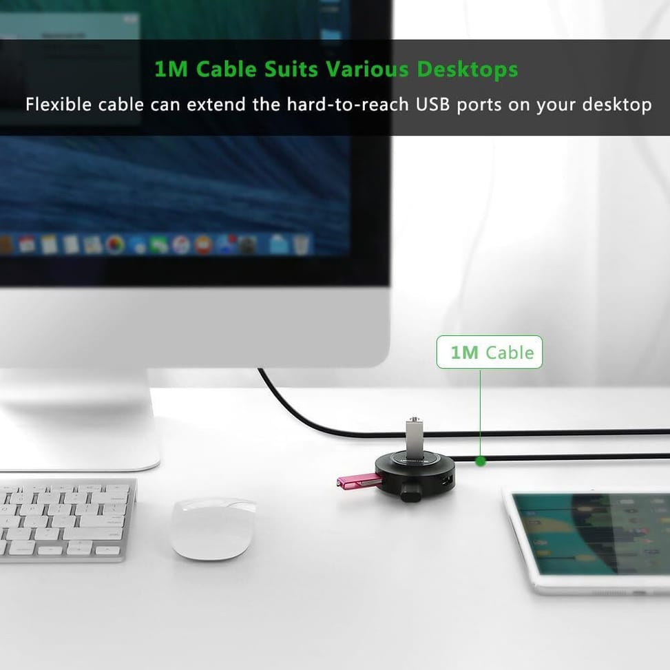 موزع USB 2.0 Ugreen 4 منافذ - 1M (20277) — صورة 6