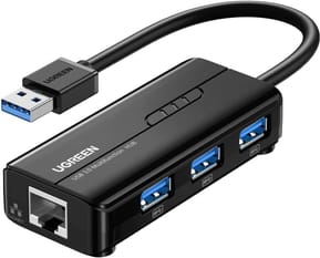 موزع USB 3.0 Ugreen 4 في 1 بمنفذ RJ45 (20265)