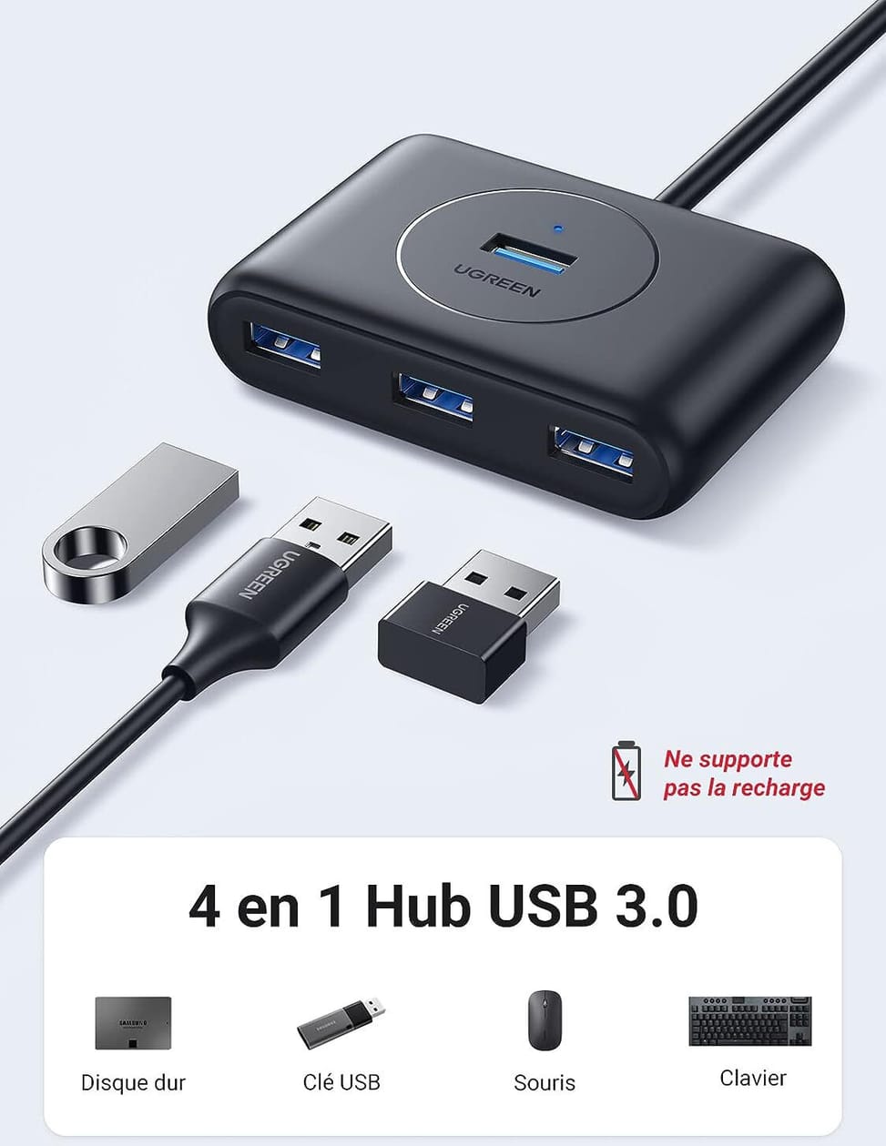 HUB USB 3.0 Ugreen 4 en 1 - 1M (20291) — image 3