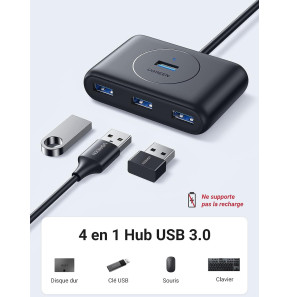 HUB USB 3.0 Ugreen 4 en 1 Supporte PD (Power Delivery) - 1M (20291)